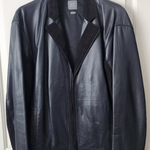 Armani Exchange Mens black leather & Suede size 42-L